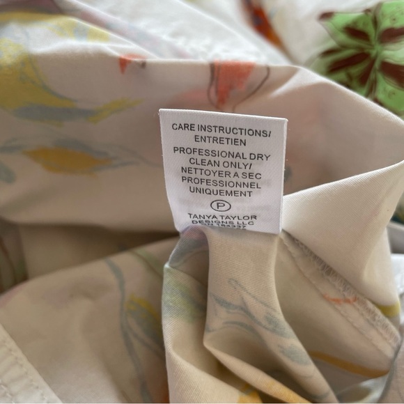 Tanya Taylor Lara White Floral Multicolor Cotton Tiered A-line Midi Skirt EUC XL - Picture 11 of 12